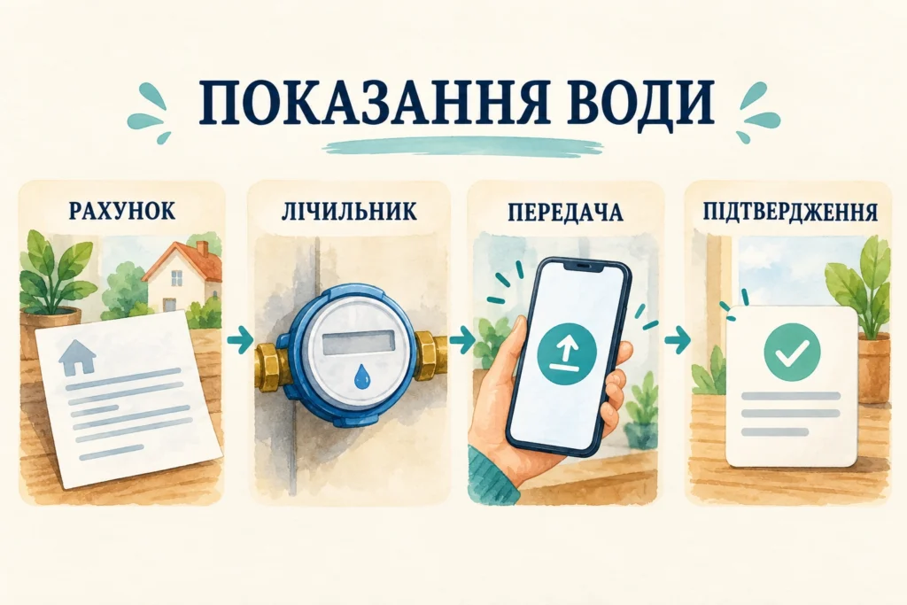 Показання води в Києві без плутанини: що підготувати й як перевірити передачу