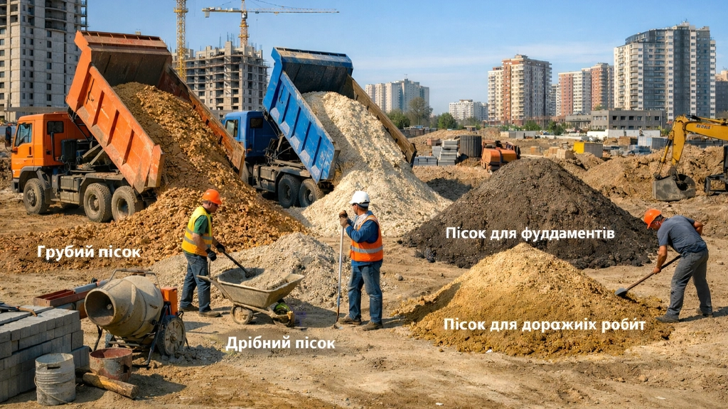 Кар'єрний пісок у Києві: доставка, ціни та види для будівництва